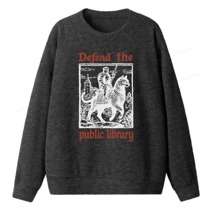 Pagewings Defend the Public Library Unisex Knit Sweatshirt