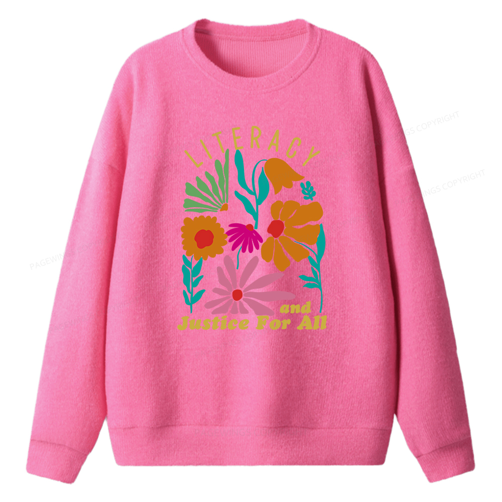 Pagewings Literacy And Justice Unisex Knit Sweatshirt