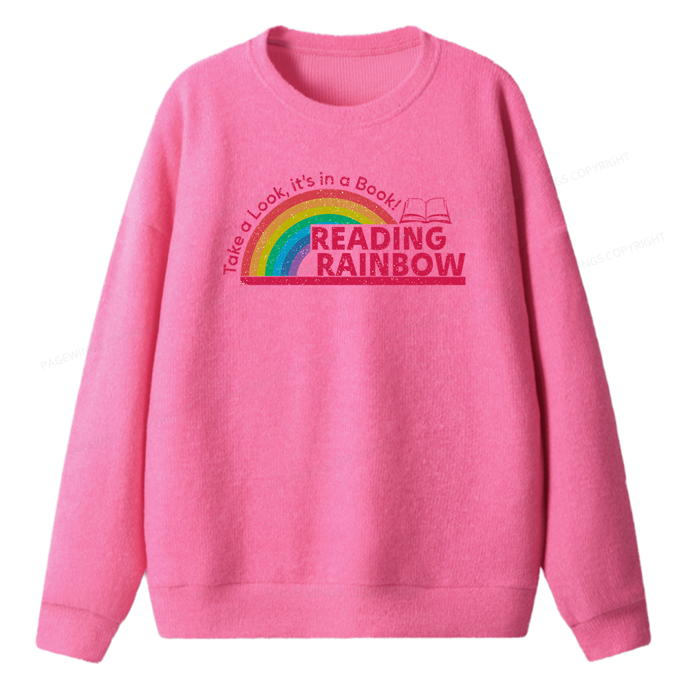 Pagewings Reading Rainbow Unisex Knit Sweatshirt