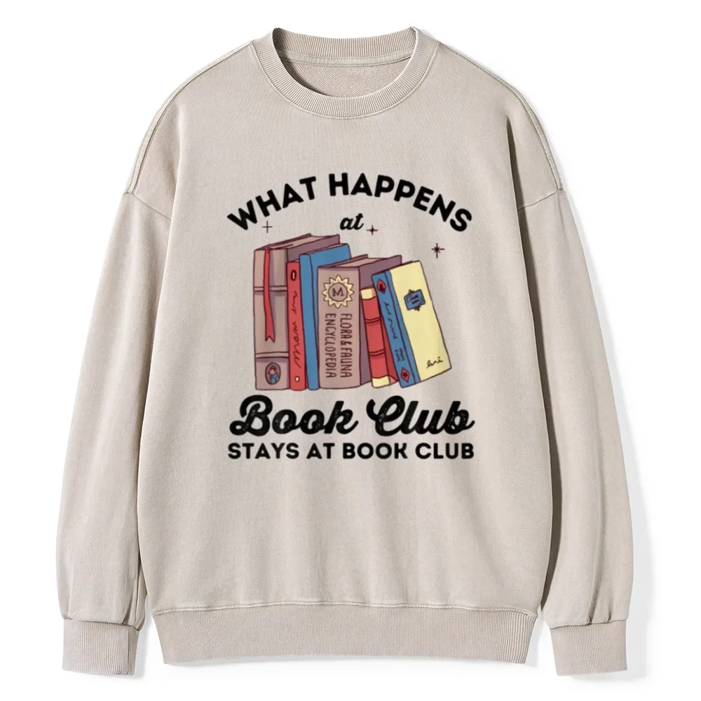 Pagewings Stays At Book Club Book Unisex Washed Sweatshirt