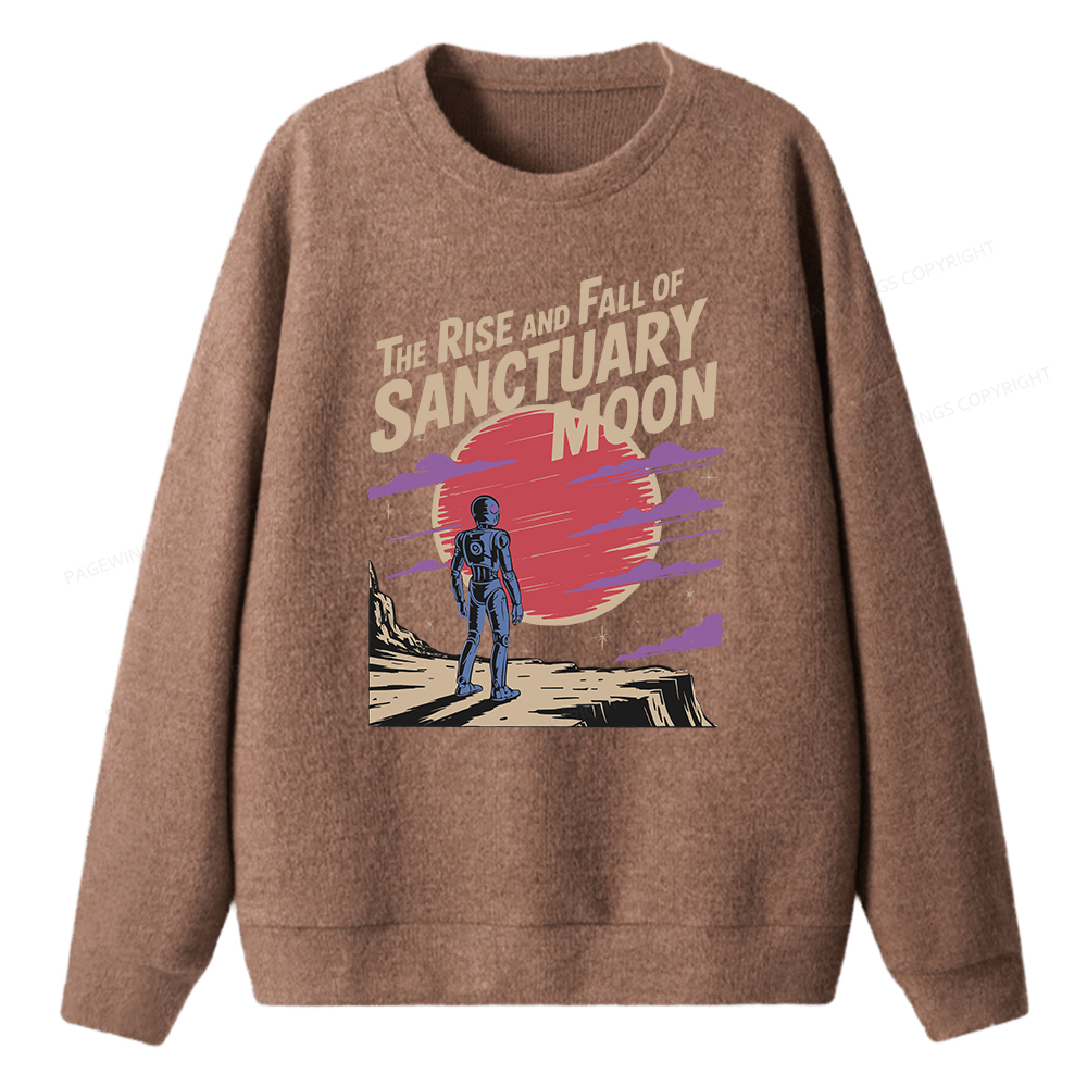 Pagewings The Rise And Fall Of Sanctuary Moon Unisex Knit Sweatshirt