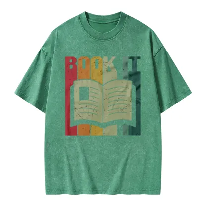 Pagewings Book It Retro 80s Unisex Washed T-shirt