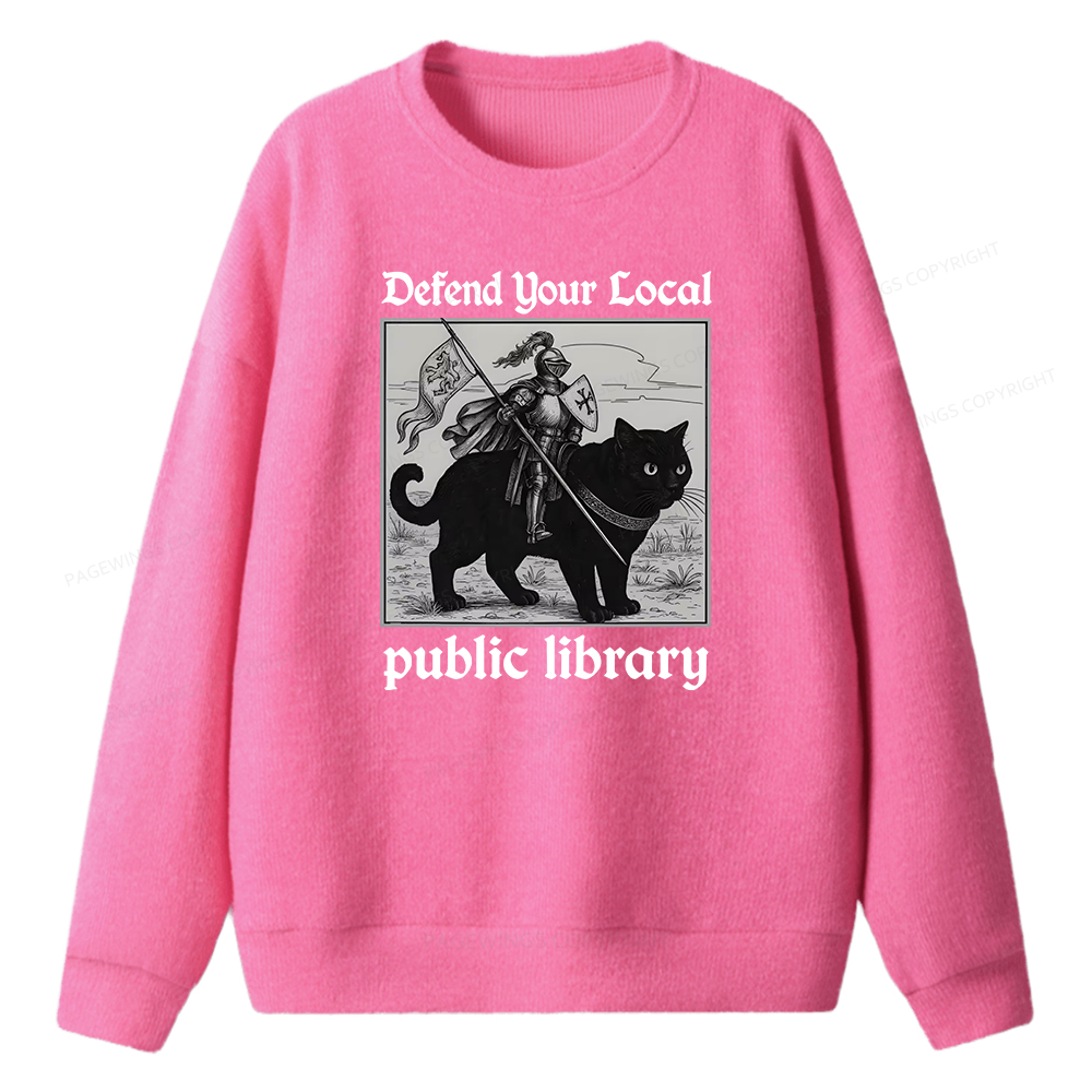 Pagewings Defend Your Local public library Unisex Knit Sweatshirt