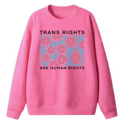 Pagewings Trans Rights Are Human Rights Unisex Knit Sweatshirt