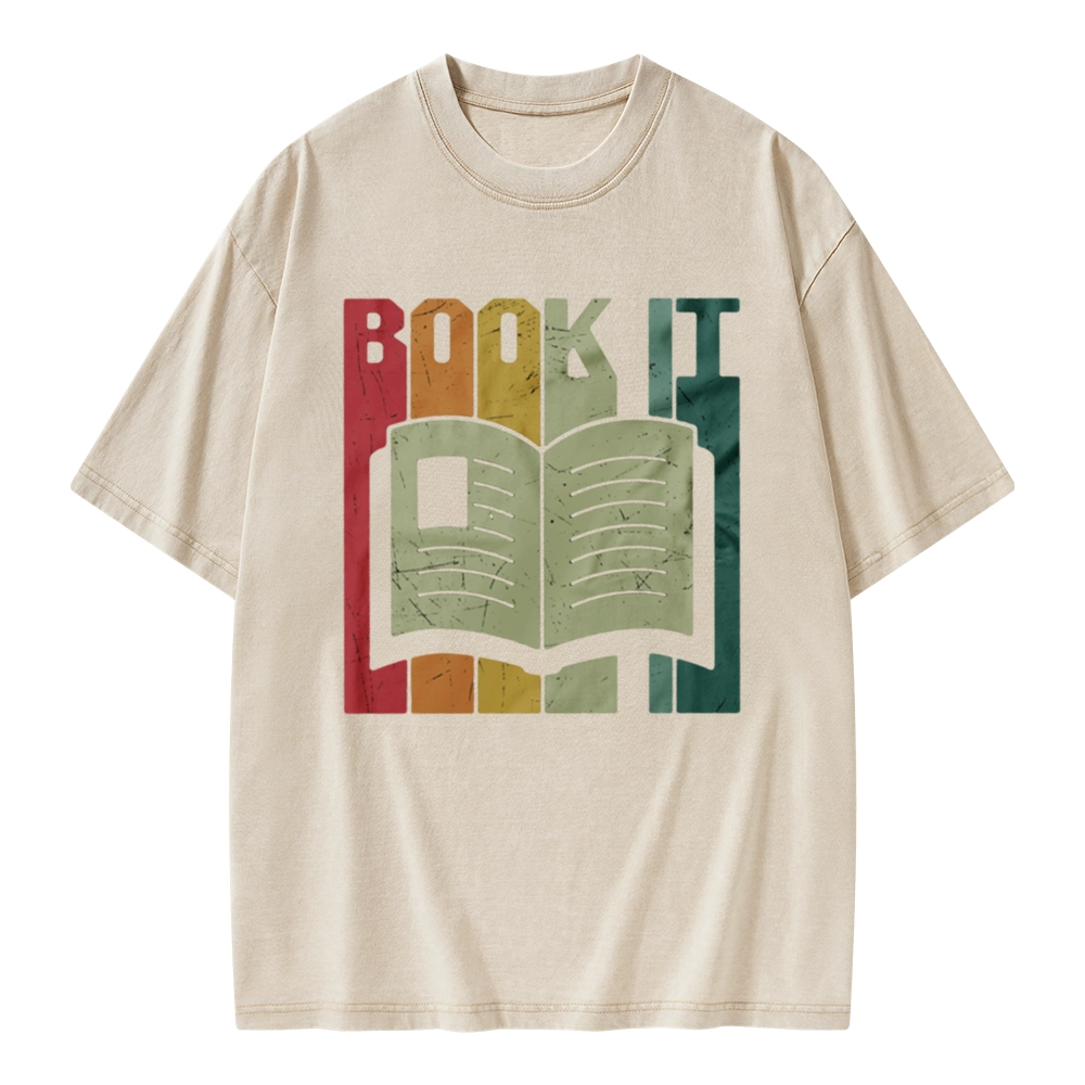 Pagewings Book It Retro 80s Unisex Washed T-shirt