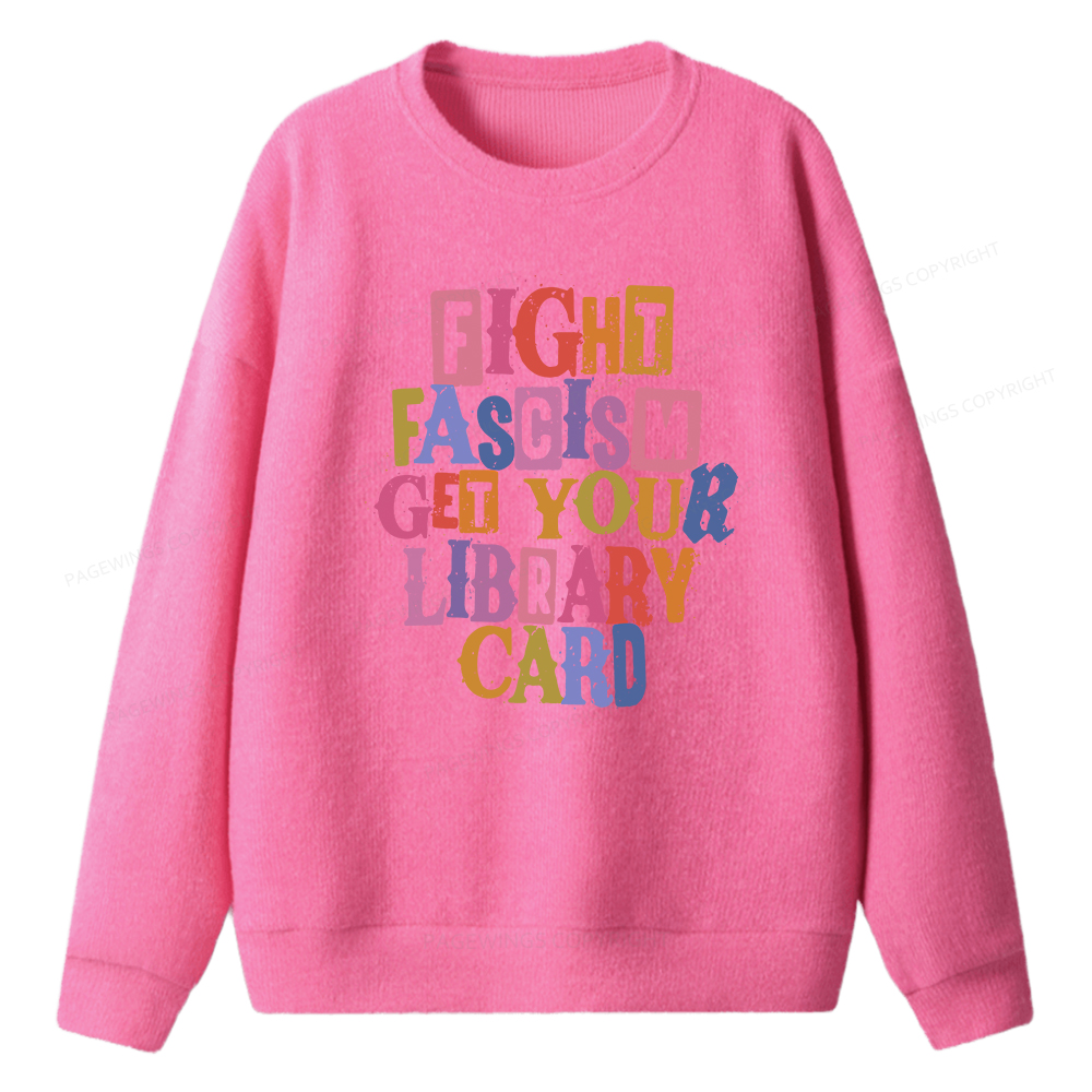 Pagewings Get Your Library Card Unisex Knit Sweatshirt