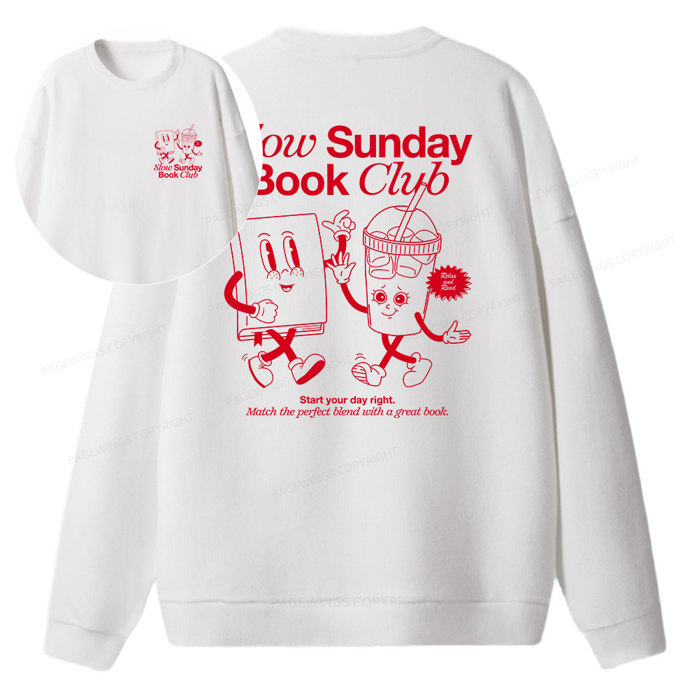 Pagewings Slow Sunday Book Club Unisex Knit Sweatshirt