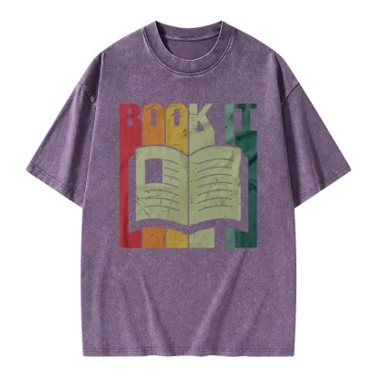 Pagewings Book It Retro 80s Unisex Washed T-shirt