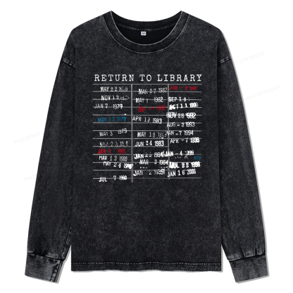 Pagewings Return To Library Unisex Washed Long Sleeve T-shirt