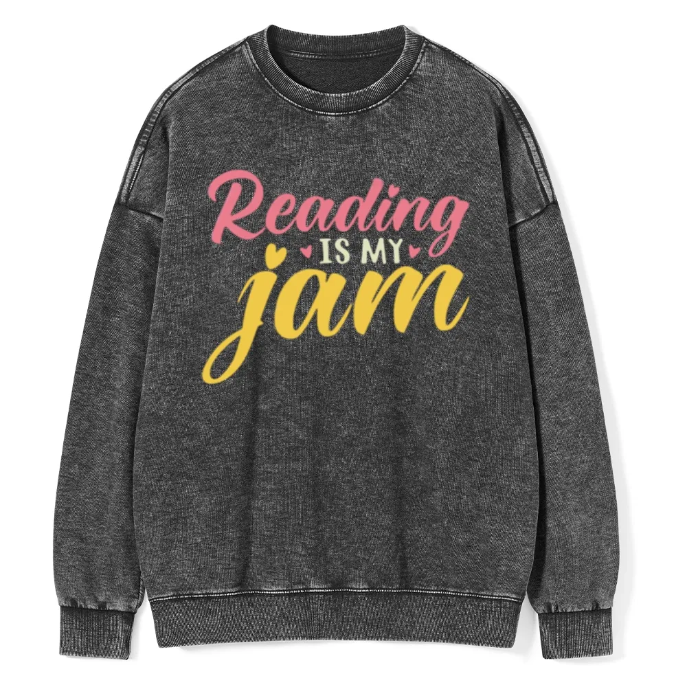 Pagewings Reading is My Jam Unisex Washed Sweatshirt