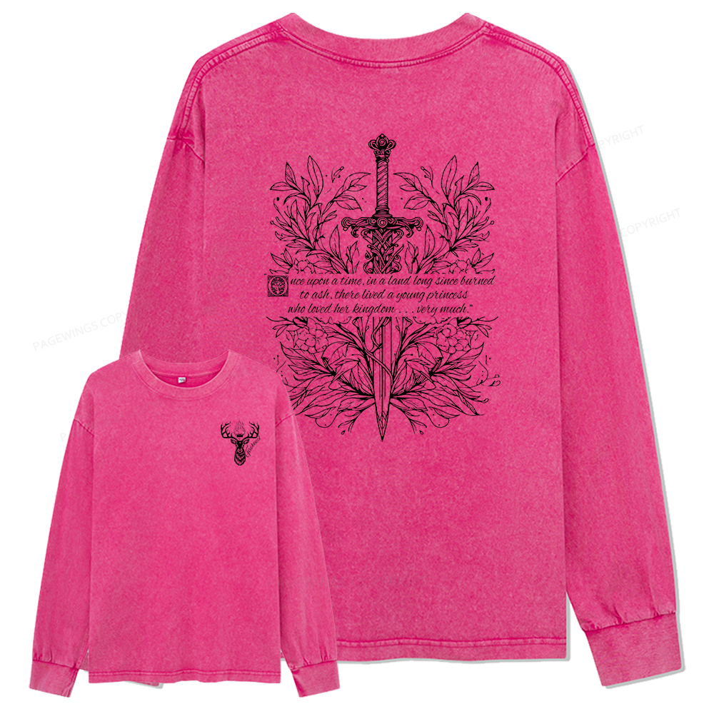 Pagewings Fireheart Unisex Washed Long Sleeve T-shirt