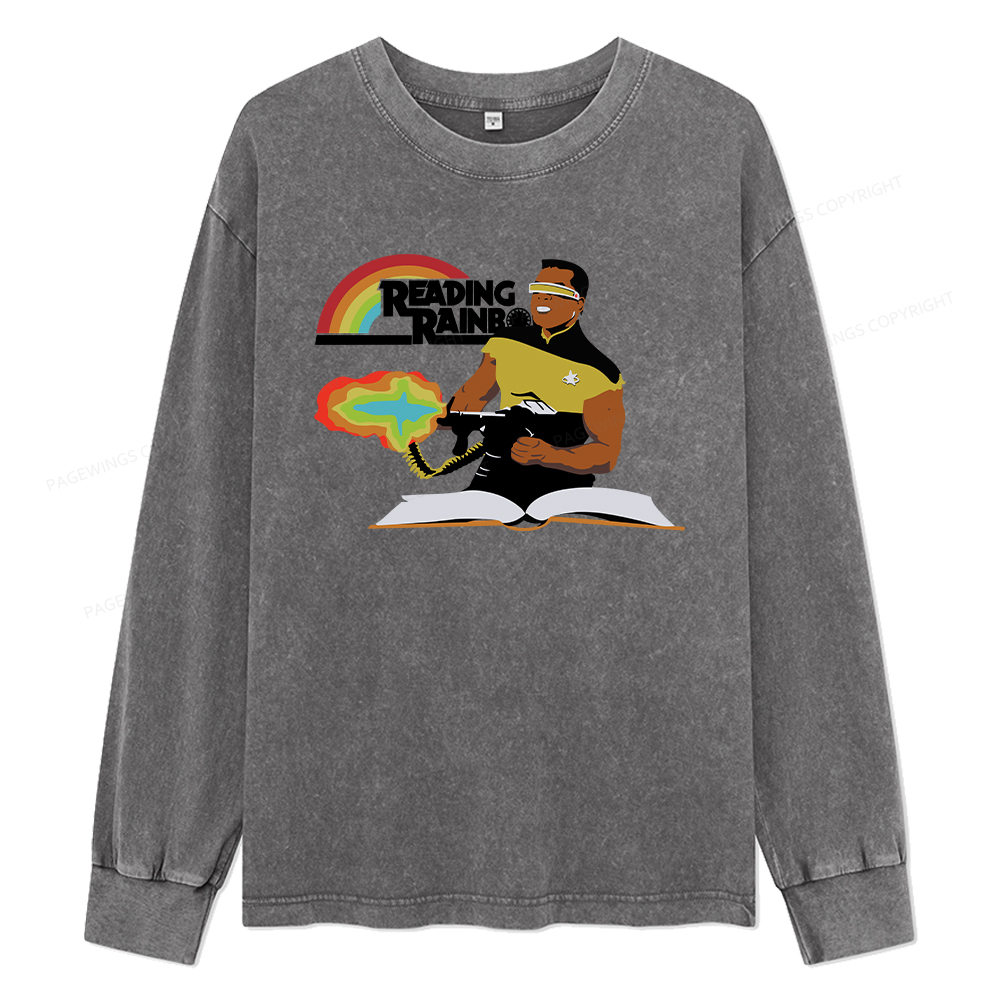 Pagewings Reading Rambo Unisex Washed Long Sleeve T-shirt