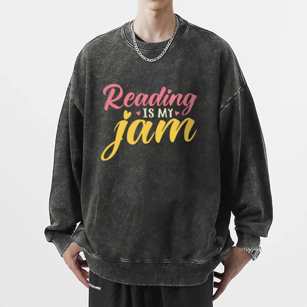 Pagewings Reading is My Jam Unisex Washed Sweatshirt