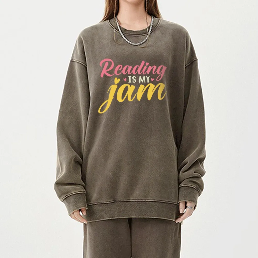 Pagewings Reading is My Jam Unisex Washed Sweatshirt