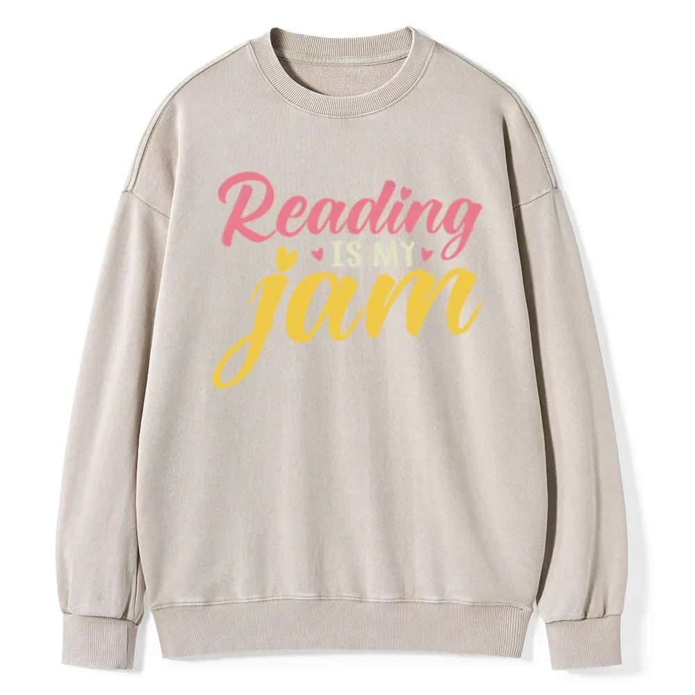 Pagewings Reading is My Jam Unisex Washed Sweatshirt