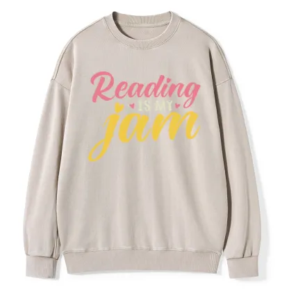 Pagewings Reading is My Jam Unisex Washed Sweatshirt