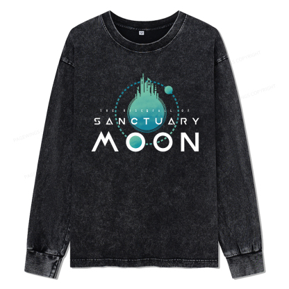 Pagewings Sanctuary Moon Unisex Washed Long Sleeve T-shirt
