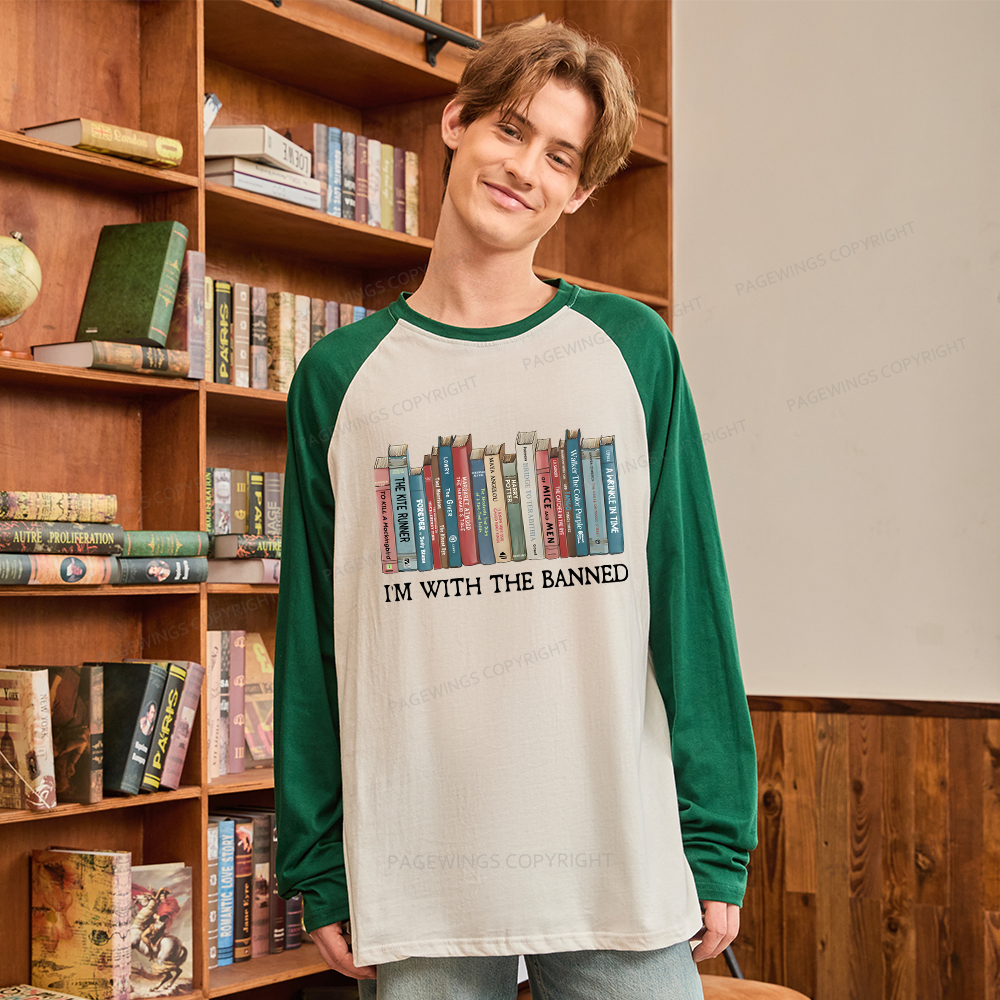 Pagewings I'm With The Banned Long Sleeve Raglan T-shirt