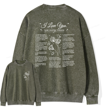 Pagewings I Love You in Book Quotes Unisex Washed Sweatshirt