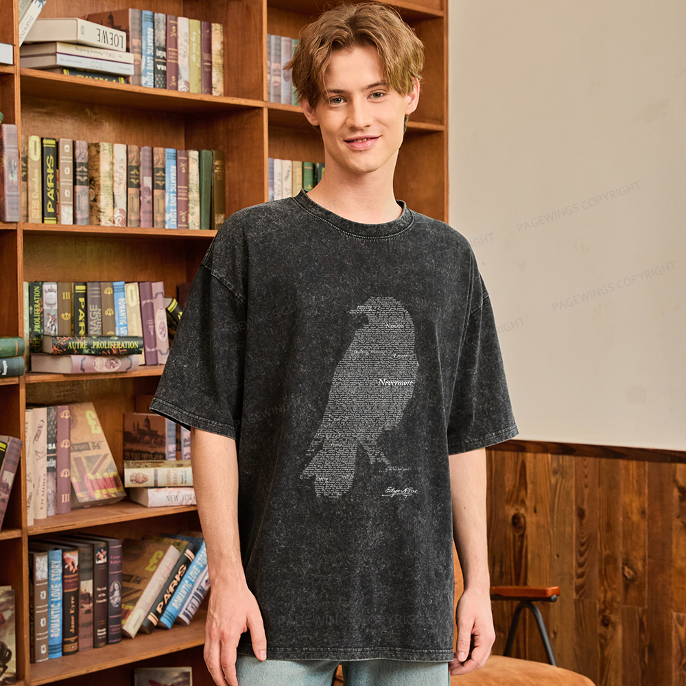 Pagewings The Raven Unisex Washed T-shirt