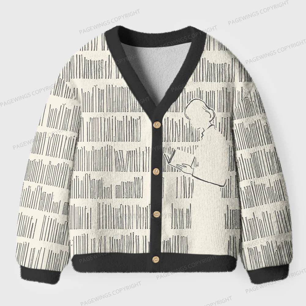 Pagewings Book Girl Unisex Ugly Cardigan Sweaters