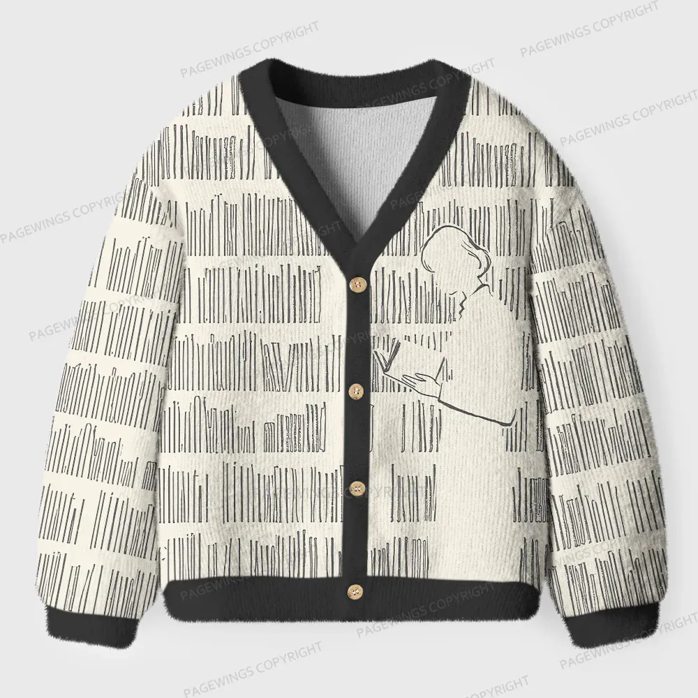 Pagewings Book Girl Unisex Ugly Cardigan Sweaters