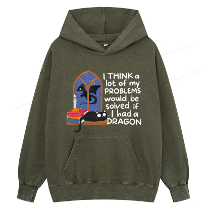 Pagewings If I Had A BookDragon Unisex Washed Hoodie