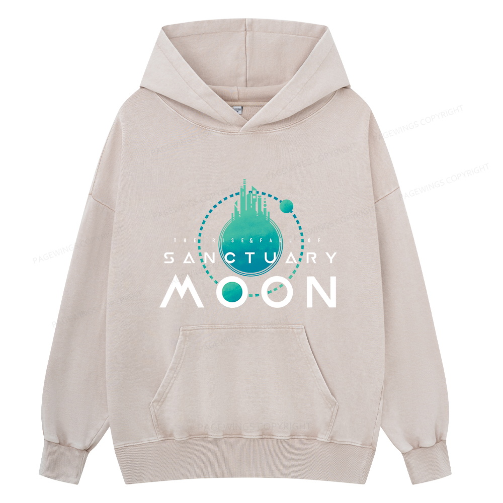 Pagewings Sanctuary Moon Unisex Washed Hoodie
