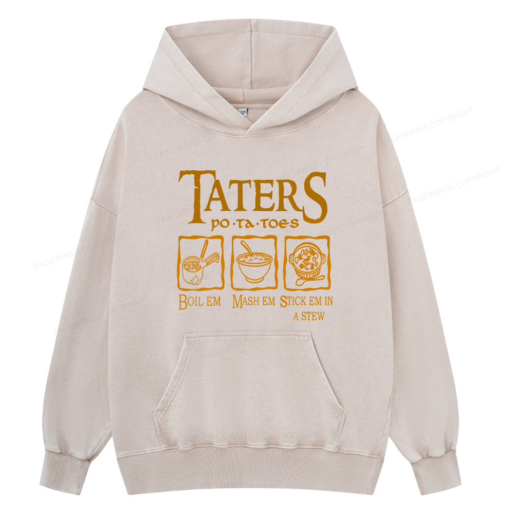 Pagewings Taters PoTaToes Unisex Washed Hoodie