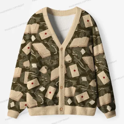 Pagewings Book Lover Unisex Ugly Cardigan Sweaters