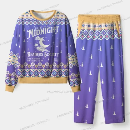 Pagewings Join The Midnight Readers Society Unisex Flannel Pajama Set