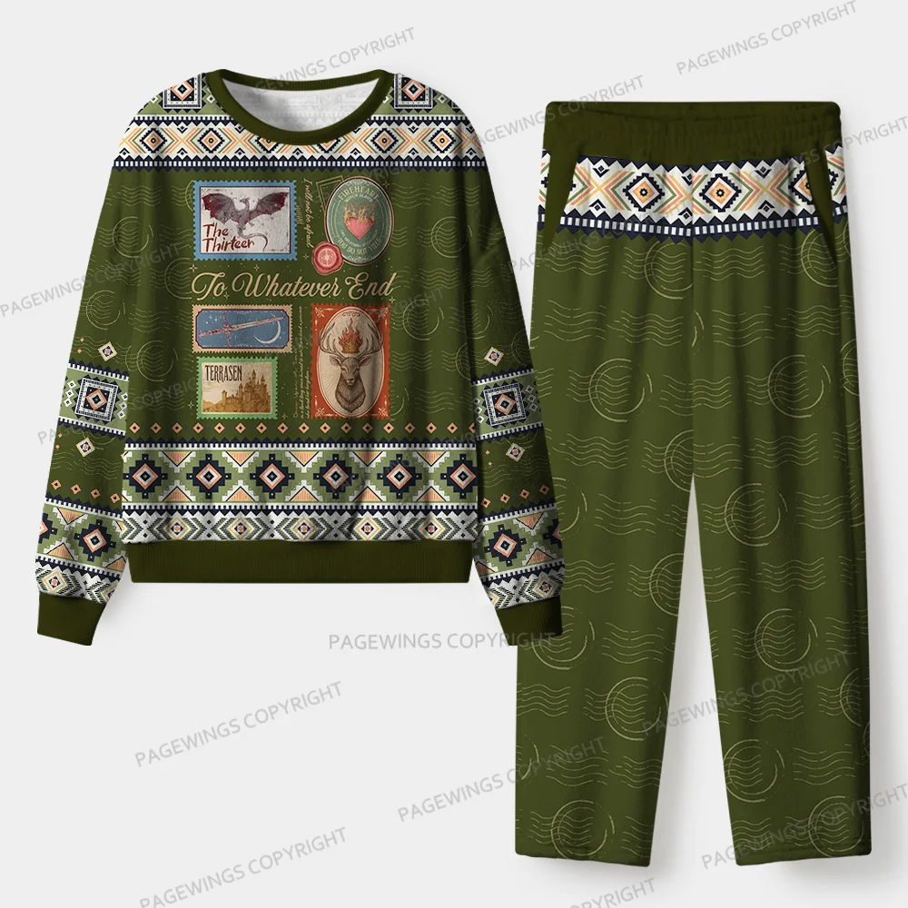 Pagewings To Whatever End Unisex Flannel Pajama Set