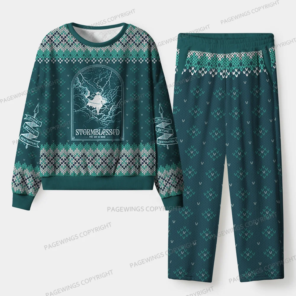 Pagewings Fantasy Book Lover Unisex Flannel Pajama Set