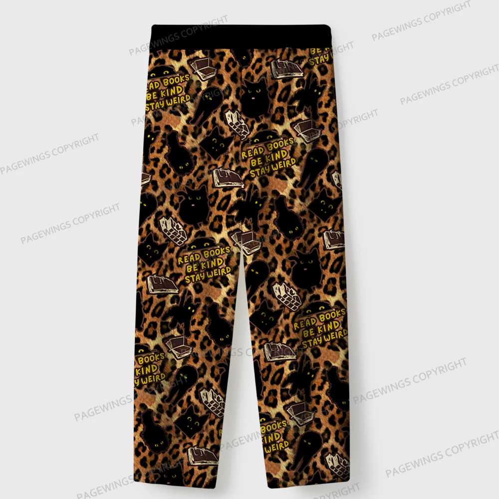 Pagewings Read Books Be Kind Stay Weird Unisex Flannel Pajama Set