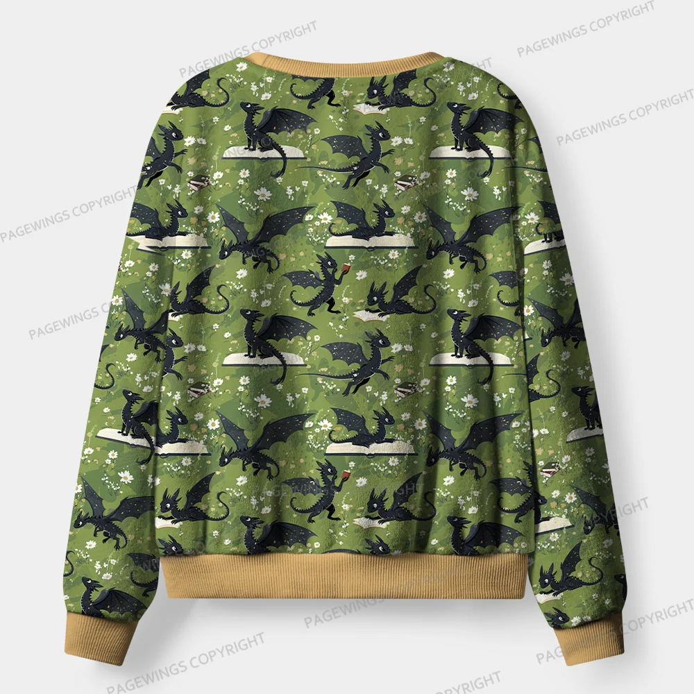 Pagewings Book Dragon Unisex Flannel Pajama Set