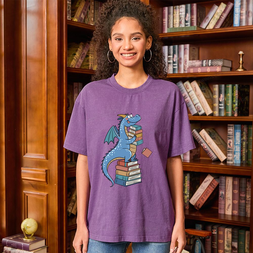 Pagewings Book Dinosaurs Unisex Washed T-shirt