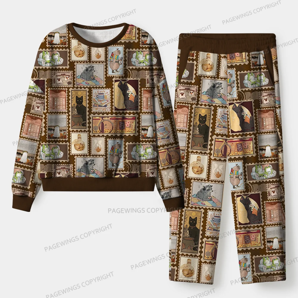 Pagewings Just Animals Who Love Reading Unisex Flannel Pajama Set