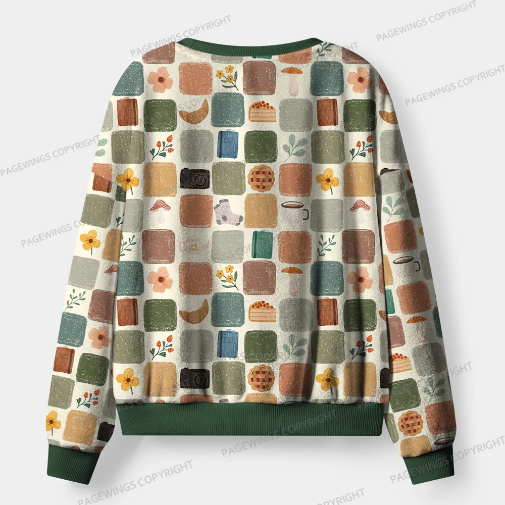 Pagewings Floral Reading Unisex Flannel Pajama Set