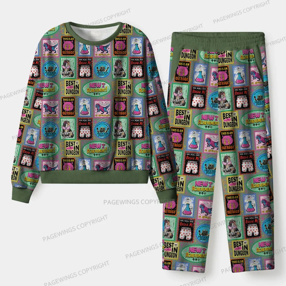 Pagewings Cozy Reading Unisex Flannel Pajama Set