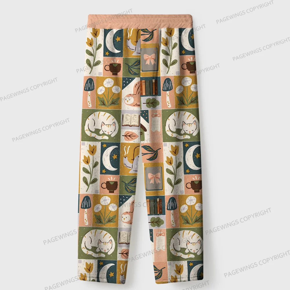 Pagewings Cozy Reading Unisex Flannel Pajama Set