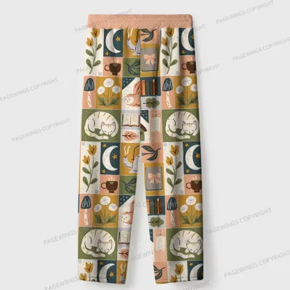 Pagewings Cozy Reading Unisex Flannel Pajama Set