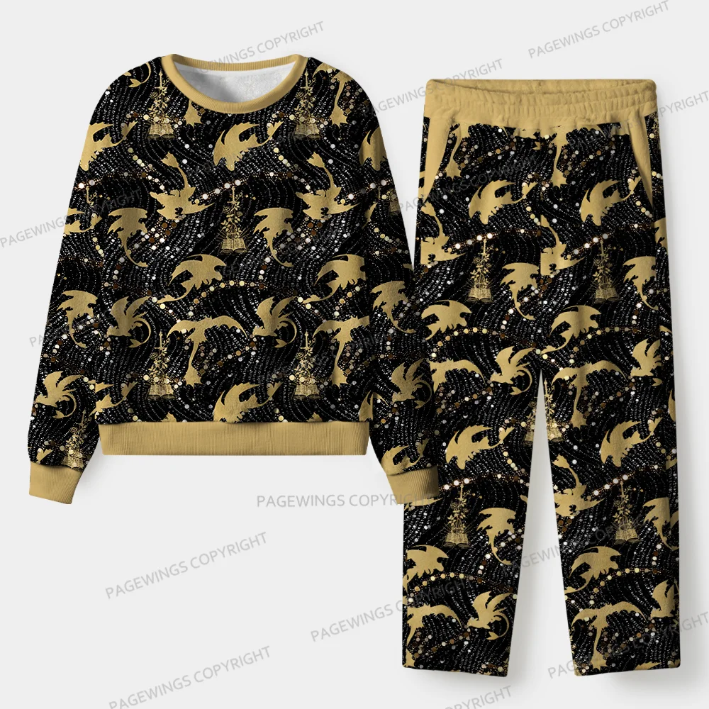 Pagewings Fantasy Reading  Unisex Flannel Pajama Set