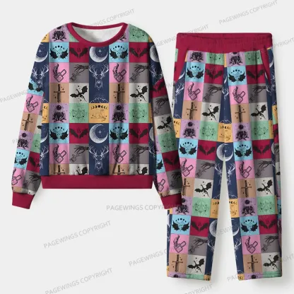 Pagewings Fantasy Reading  Unisex Flannel Pajama Set