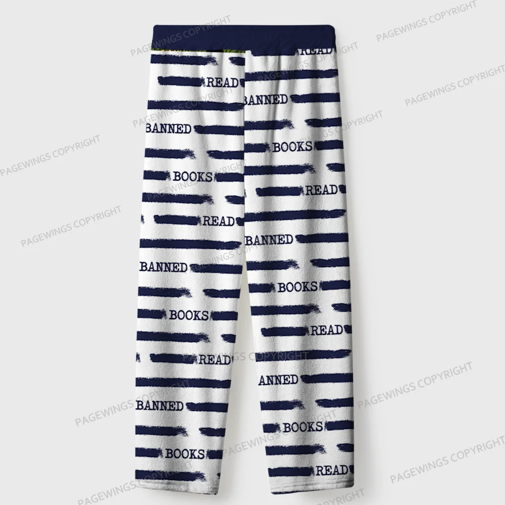 Pagewings Read Banned Books Unisex Flannel Pajama Set