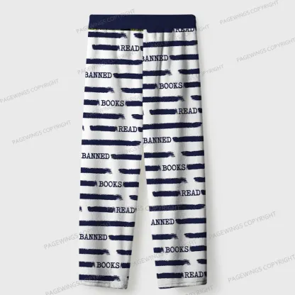 Pagewings Read Banned Books Unisex Flannel Pajama Set