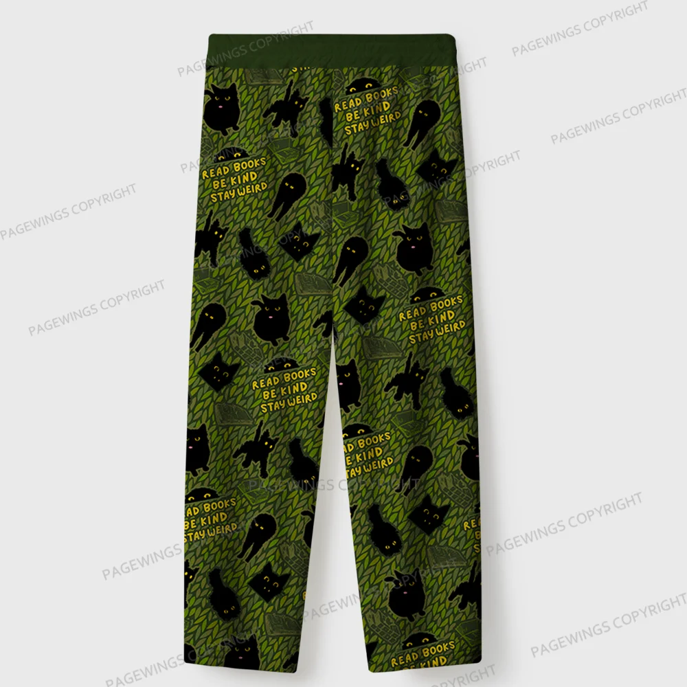 Pagewings Read Books Be Kind Stay Weird Unisex Flannel Pajama Set