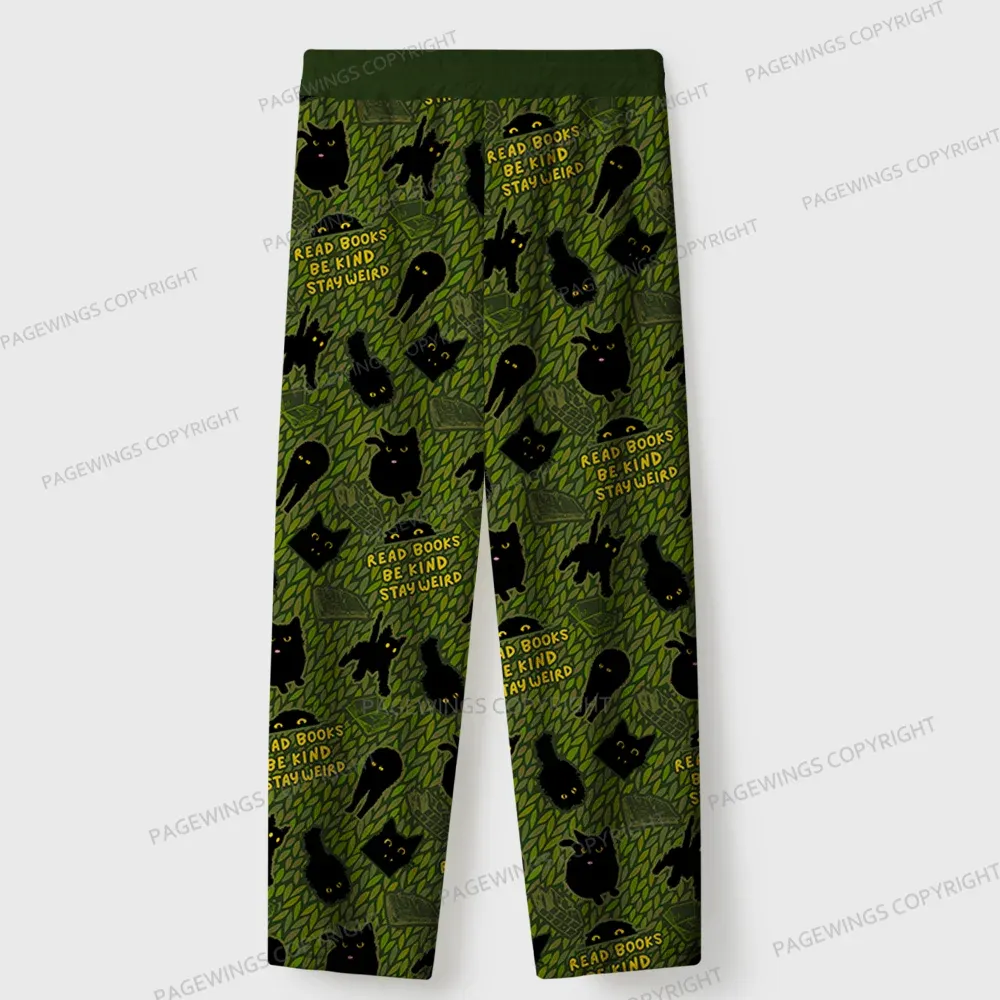 Pagewings Read Books Be Kind Stay Weird Unisex Flannel Pajama Set