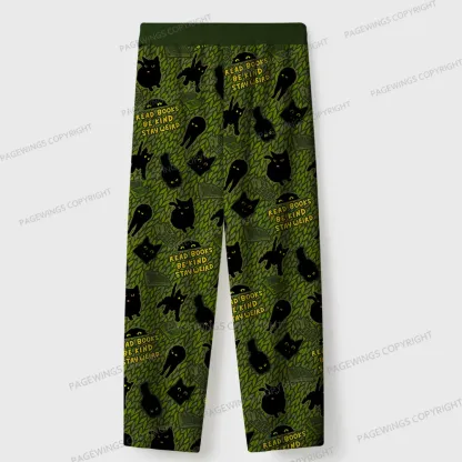 Pagewings Read Books Be Kind Stay Weird Unisex Flannel Pajama Set