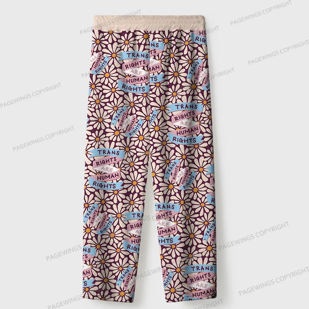 Pagewings Trans Rights Are Human Rights Unisex Flannel Pajama Set