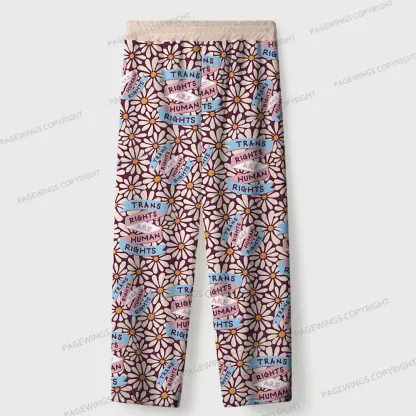 Pagewings Trans Rights Are Human Rights Unisex Flannel Pajama Set